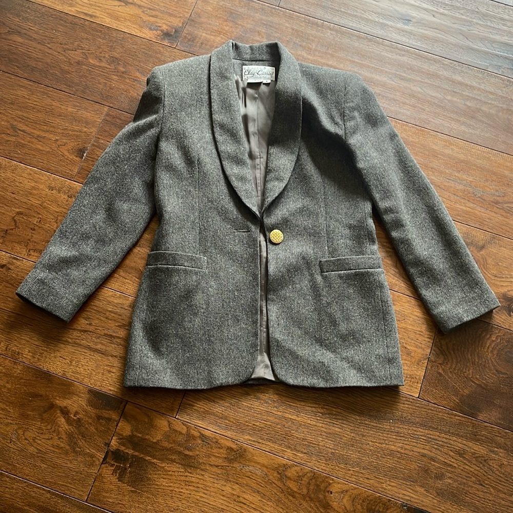 Oleg Cassini Vintage One Button Pure Wool Blazer Size 6